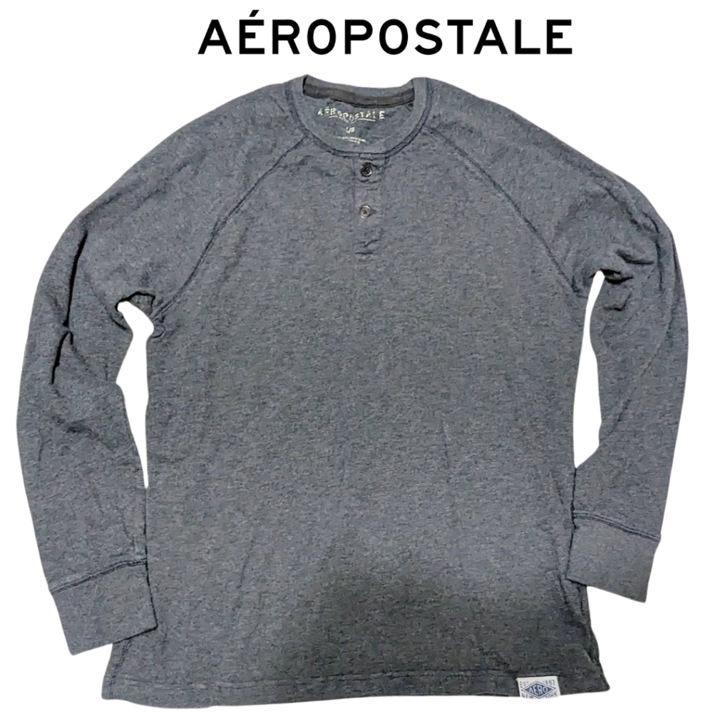 Aeropostale Men's size large long sleeve pullover grey shirt